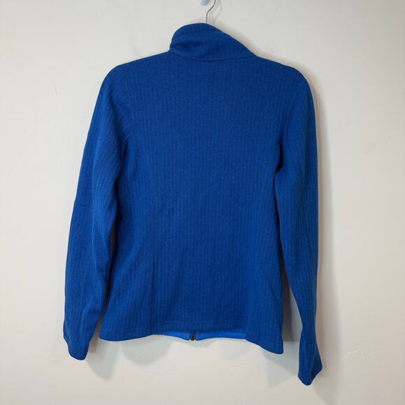 Patagonia Women's Cables Jacket Ribbed Fleece Blue Full Zip Medium Outdoor - Picture 6 of 7